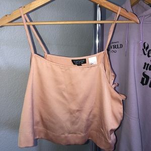 topshop tie side cropped spaghetti strap top